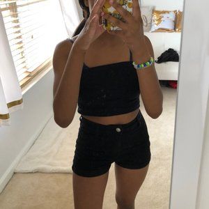 H&M Black High-Rise Shorts